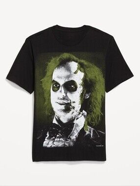 Beetlejuice Movie Graphic Tee Black Unisex Large NWT Halloween Horror
